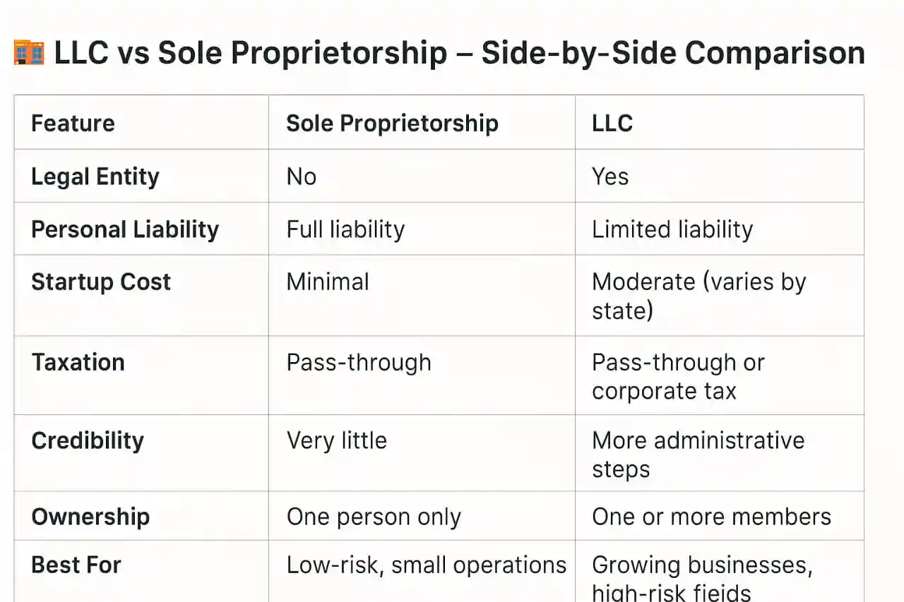 LLC vs Sole Proprietorship
