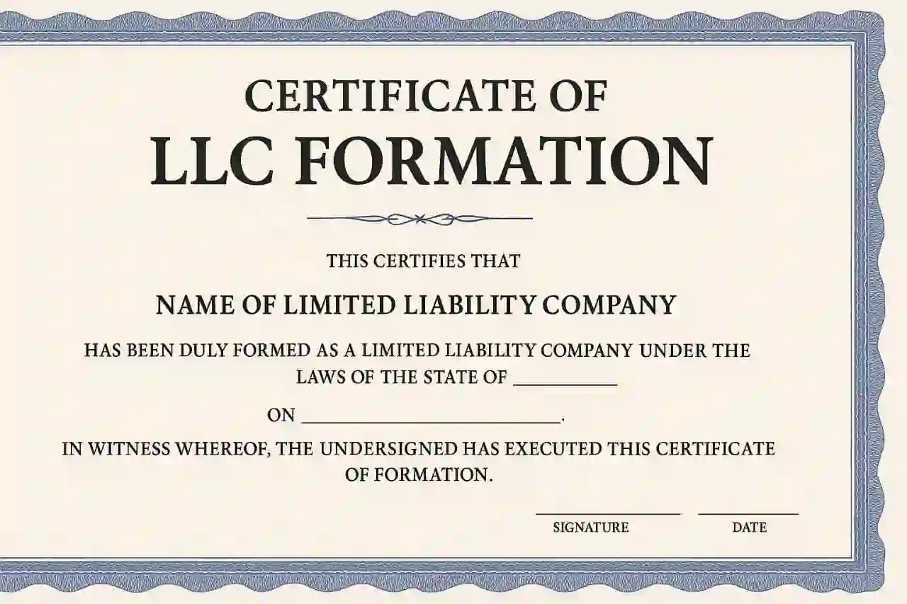LLC formation cirtificate
